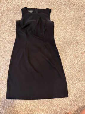AB Studio Black Sleeveless Midi Sheath Dress